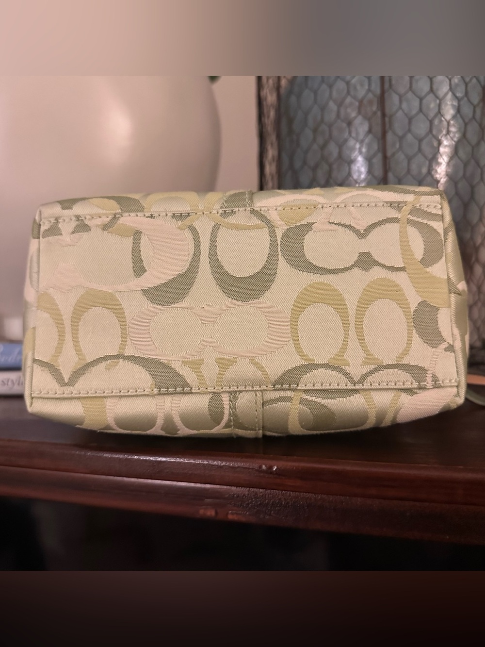 Rare Y2K Coach Optic Signature C Mini Bag / Pouch (6561) | Pistachio - Picture 10 of 16